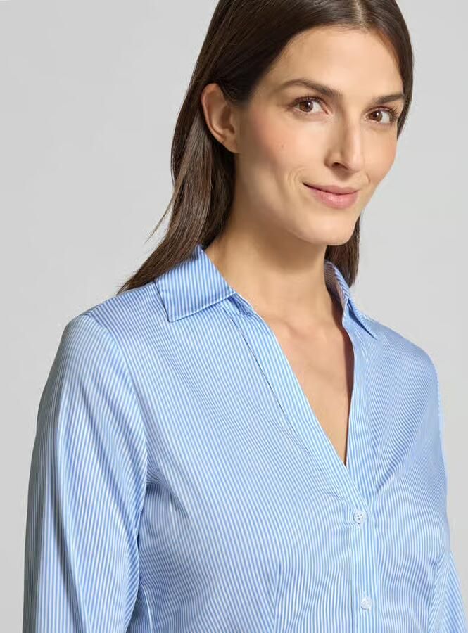 Comma Slim fit overhemdblouse met V-hals - Foto 2