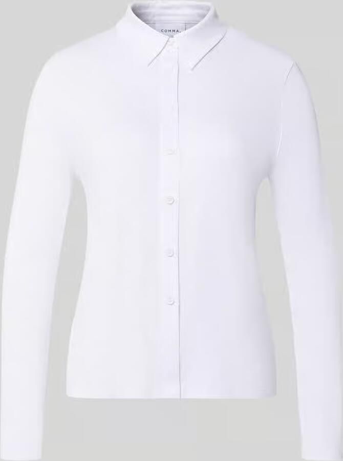 Comma Slim fit overhemdblouse van viscosemix