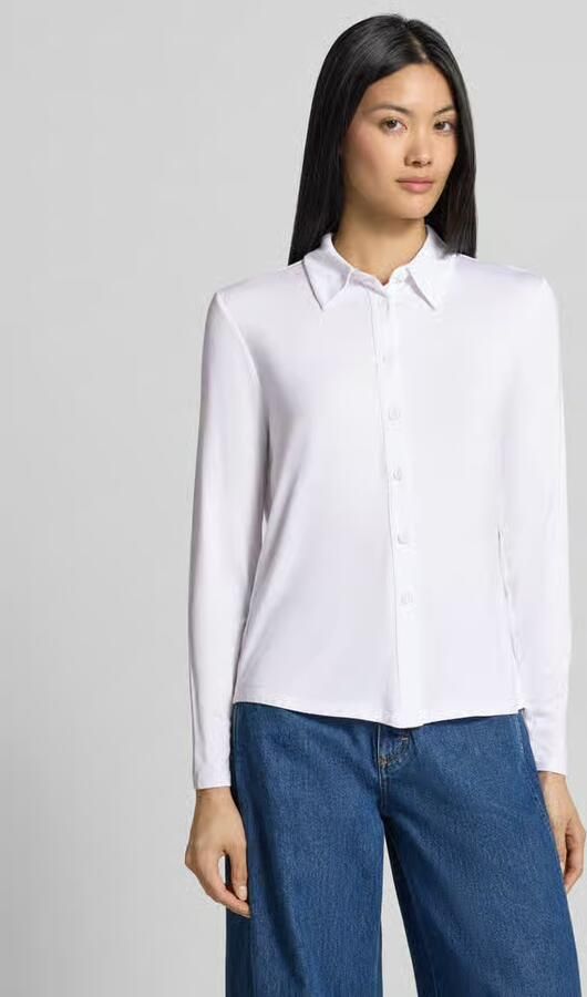 Comma Slim fit overhemdblouse van viscosemix - Foto 2