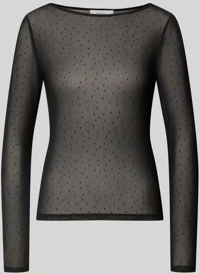 Comma Slim fit shirt met lange mouwen met stippenmotief model 'OKTOBER'