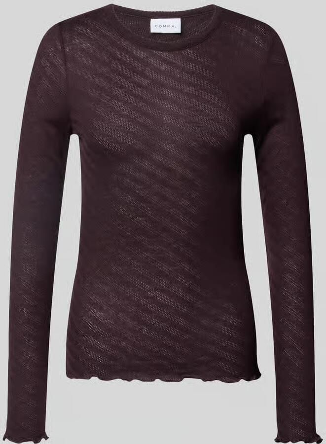Comma Slim fit shirt met lange mouwen van katoenmix model 'OKTOBER'