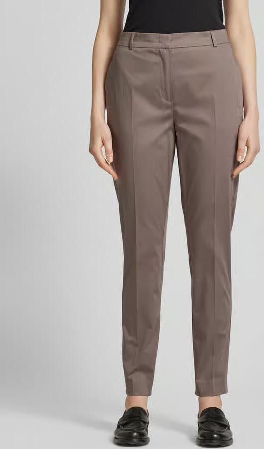 Comma Slim fit stoffen broek met persplooien - Foto 3