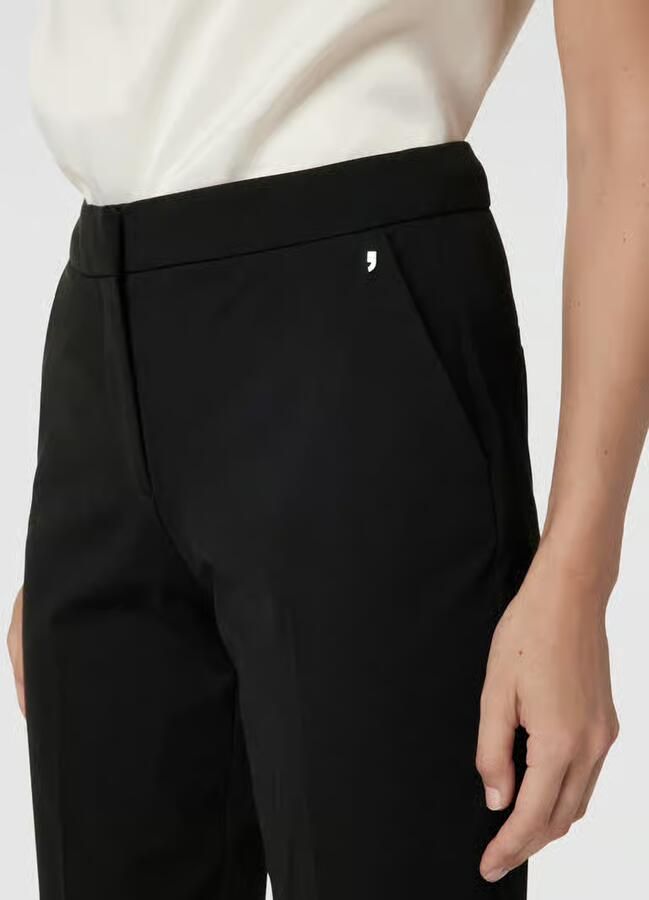 Comma Slim fit stoffen broek van viscosemix met logo-applicatie