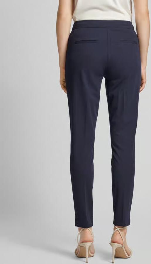 Comma Slim fit stoffen broek van viscosemix met logo-applicatie
