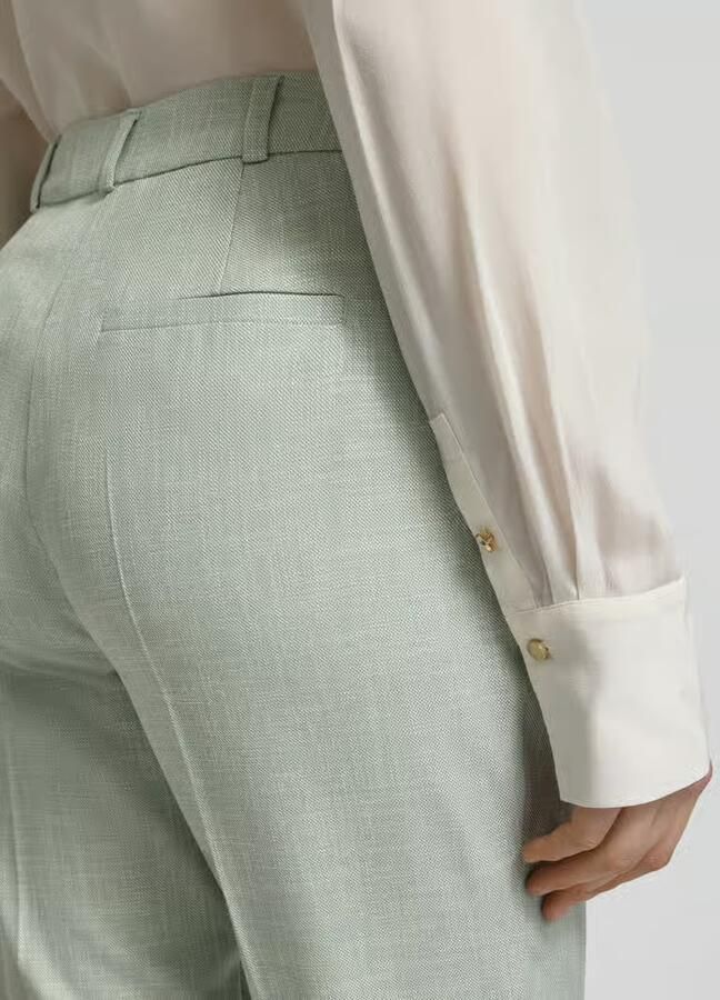 Comma Slim fit stoffen broek van Viscosemix met Persplooien