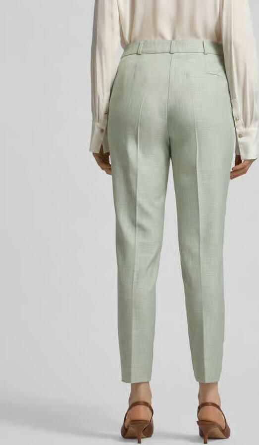 Comma Slim fit stoffen broek van Viscosemix met Persplooien - Foto 3