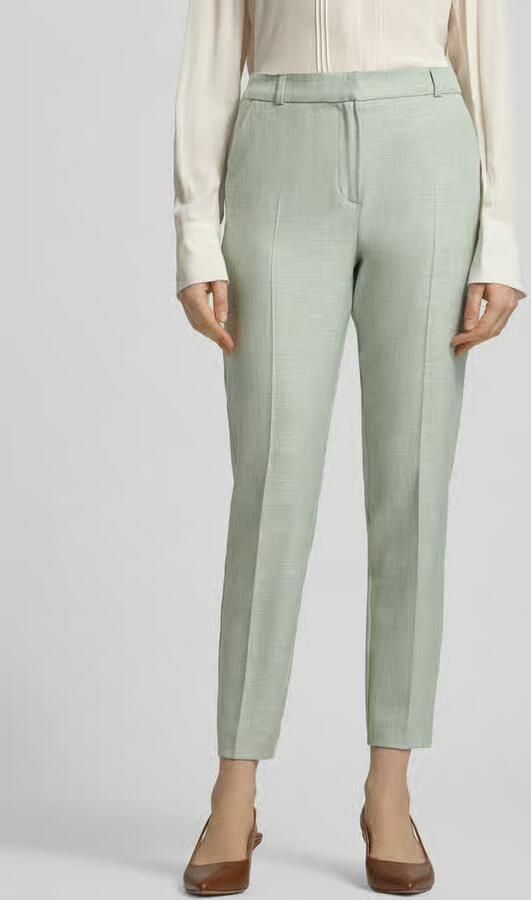 Comma Slim fit stoffen broek van Viscosemix met Persplooien - Foto 2