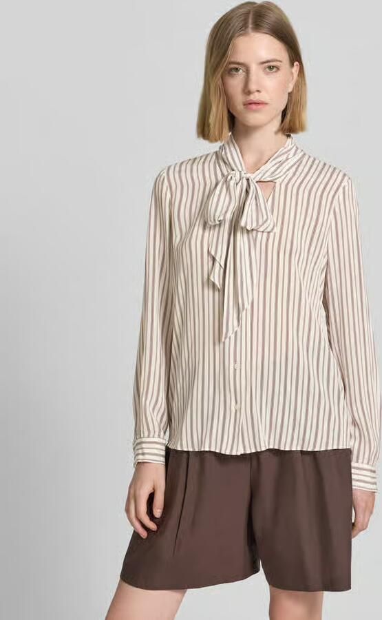 Comma slim fit strikblouse van viscose - Foto 2