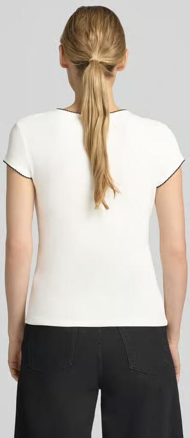 Comma slim fit T-shirt met viscose - Foto 4