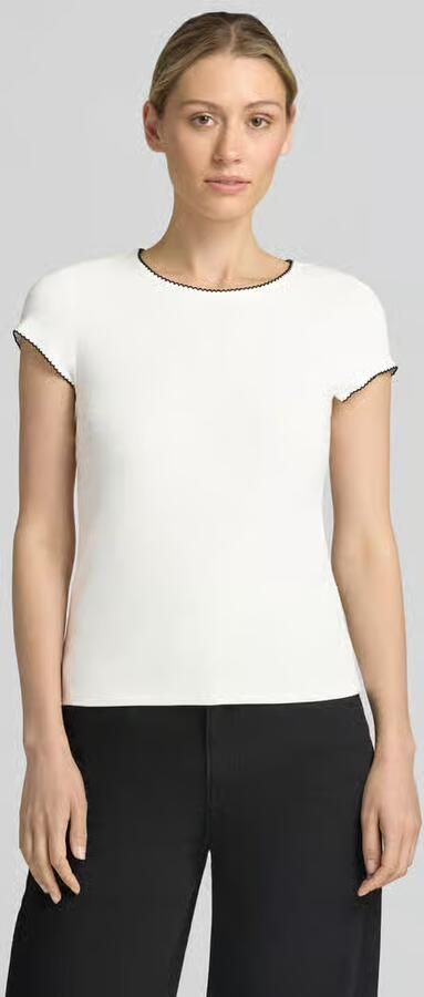 Comma slim fit T-shirt met viscose - Foto 7