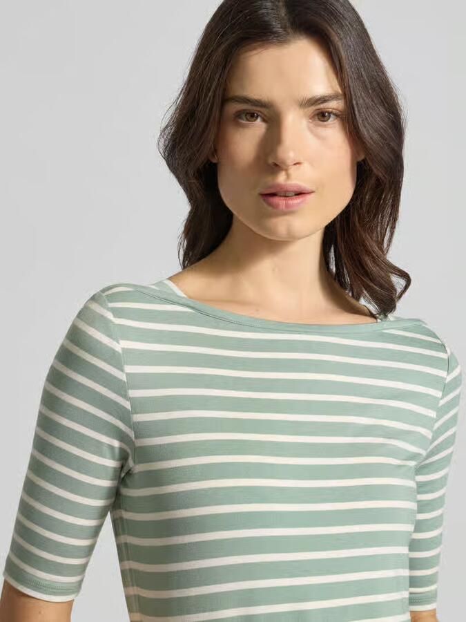 Comma Slim fit T-shirt van viscosemix - Foto 2