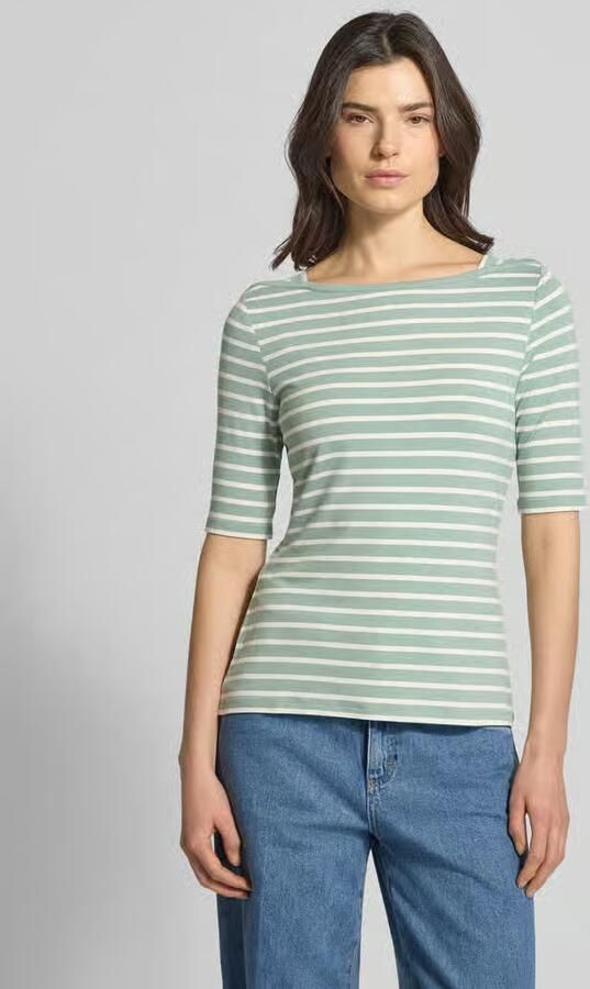Comma Slim fit T-shirt van viscosemix - Foto 6