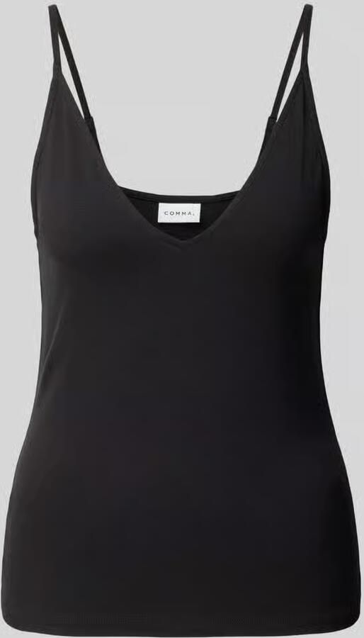Comma Slim fit top met bandjes van elastische viscosemix model 'OKTOBER'