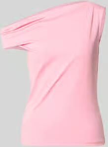 Comma slim fit top van viscosemix in asymmetrisch design