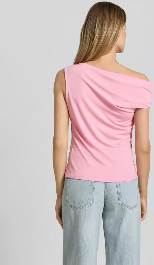 Comma slim fit top van viscosemix in asymmetrisch design - Foto 3