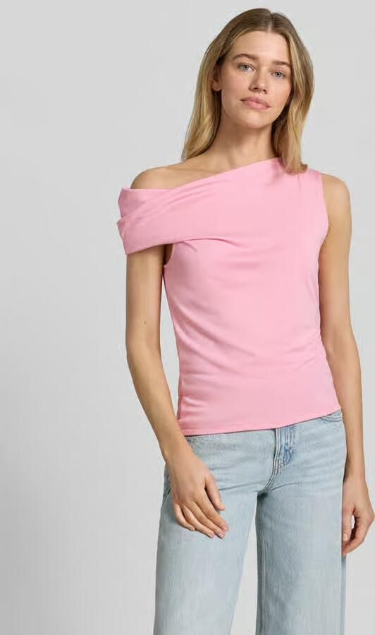Comma slim fit top van viscosemix in asymmetrisch design - Foto 2