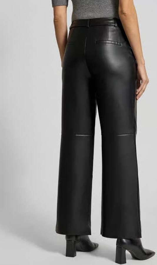 Comma Stoffen broek in leerlook