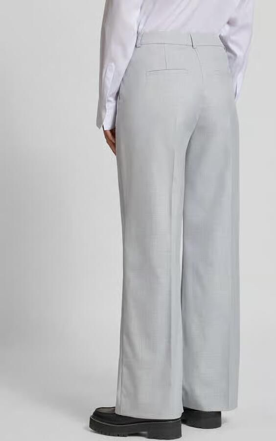 Comma wide leg regular waist pantalon lichtgrijs - Foto 4