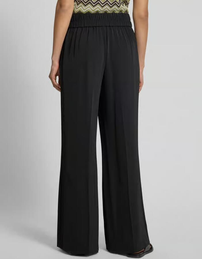 Comma Wide leg stoffen broek met vaste persplooien - Foto 3