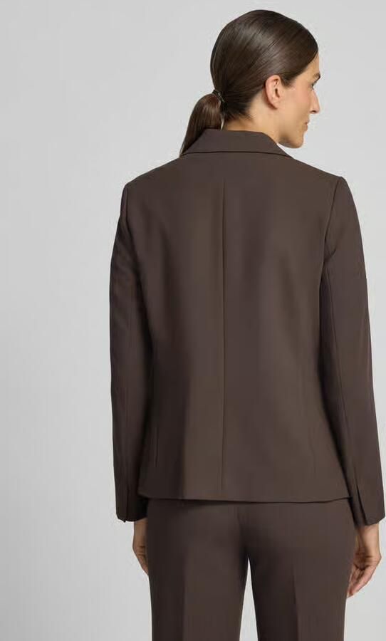 Comma straight fit blazer met viscose