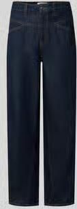 Comma straight fit jeans met knoopsluiting