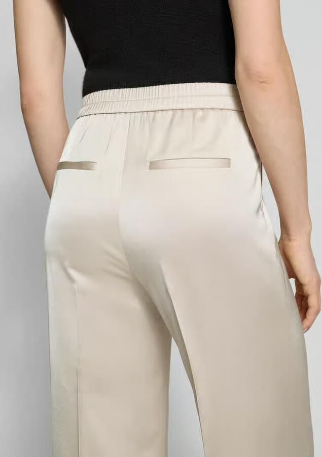 Comma Straight leg stoffen broek met elastische band - Foto 4