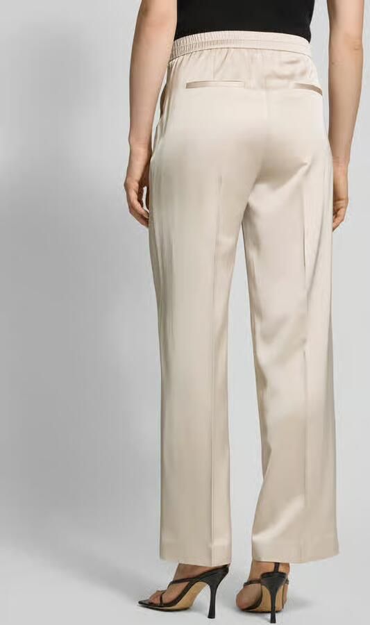 Comma Straight leg stoffen broek met elastische band - Foto 6
