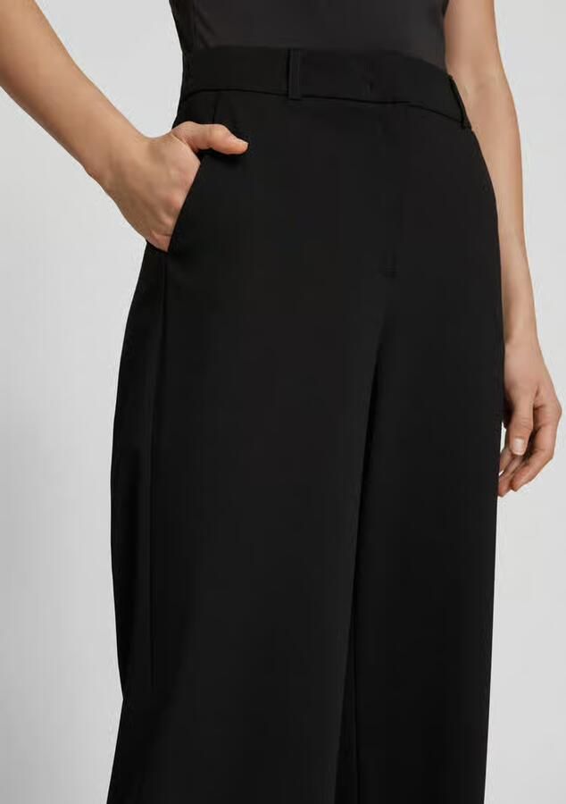 Comma Straight leg stoffen broek met riemlussen - Foto 2