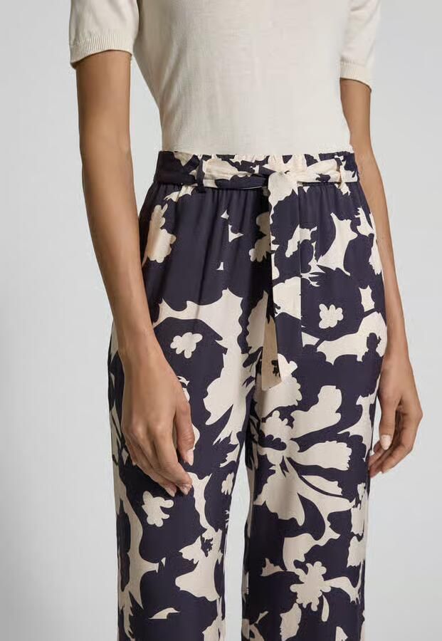 Comma straight regular waist casual broek donkerblauw - Foto 4