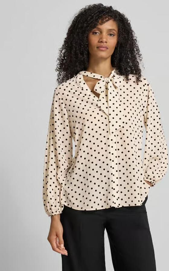 Comma Strikblouse met extra brede schouders - Foto 4