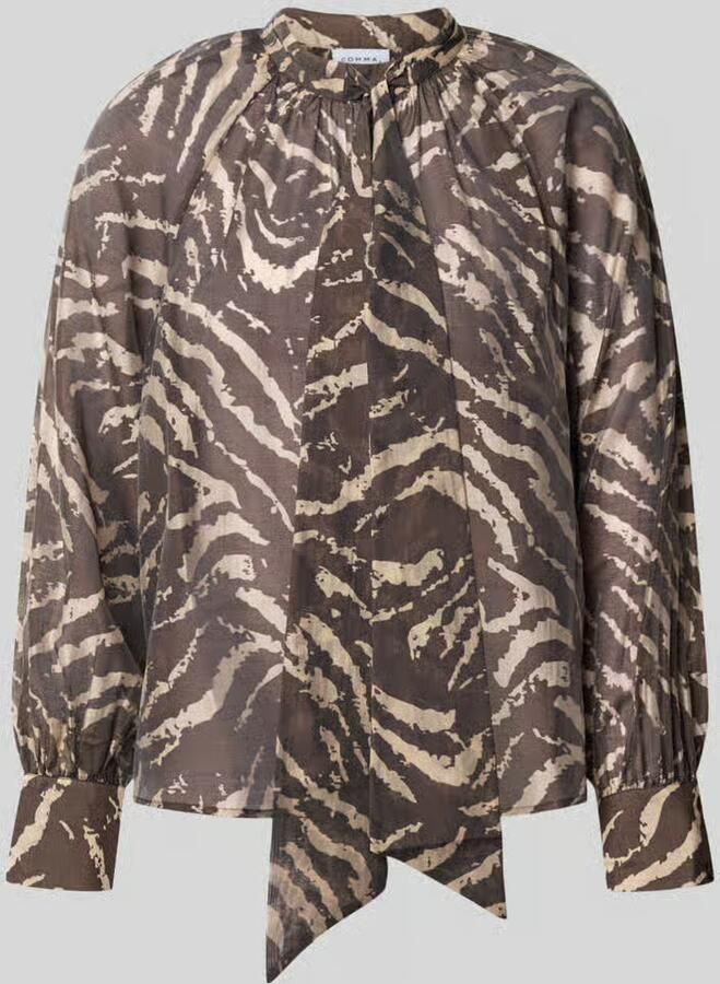 Comma top met zebraprint donkerbruin - Foto 3