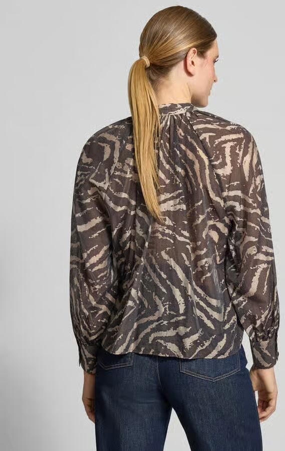 Comma top met zebraprint donkerbruin - Foto 4