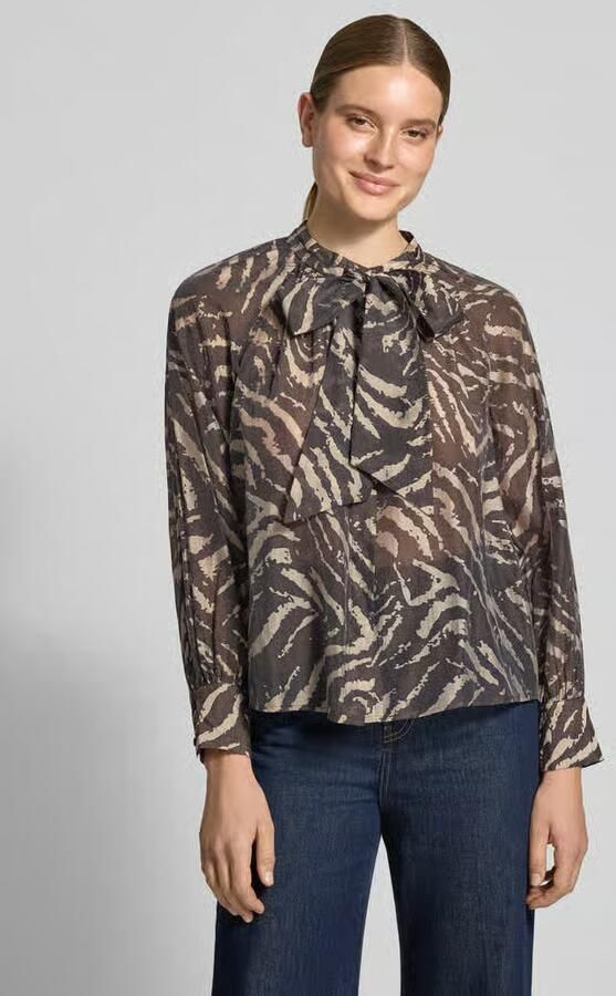 Comma top met zebraprint donkerbruin - Foto 5