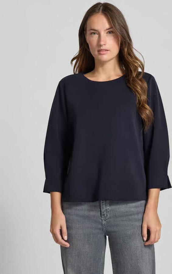 Comma Sweatshirt met geribde ronde hals - Foto 2