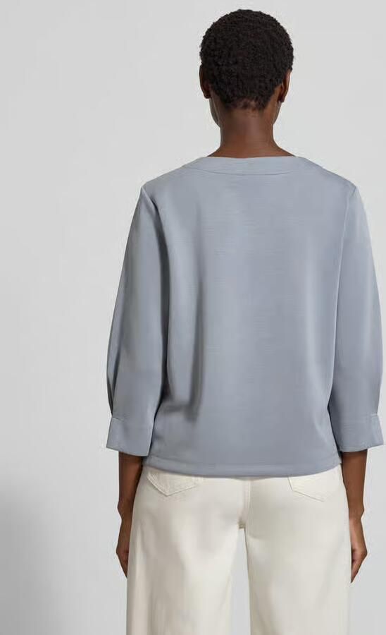 Comma Sweatshirt met geribde ronde hals