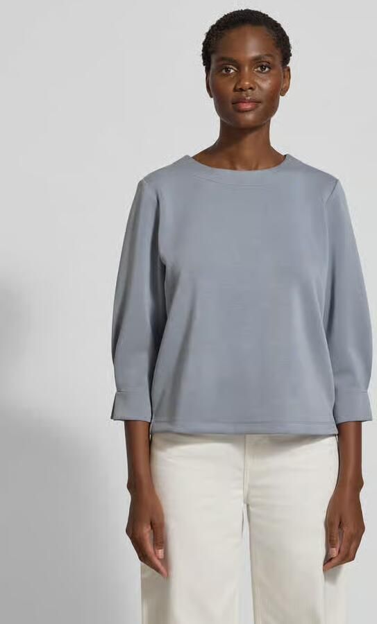 Comma Sweatshirt met geribde ronde hals - Foto 2