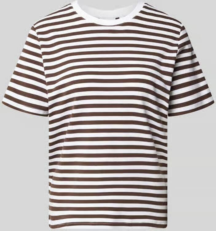 Comma T-shirt in all-over look met ronde hals - Foto 2