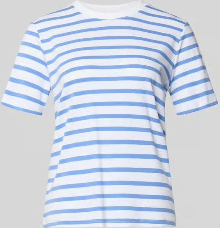 Comma T-shirt in all-over look met ronde hals - Foto 2