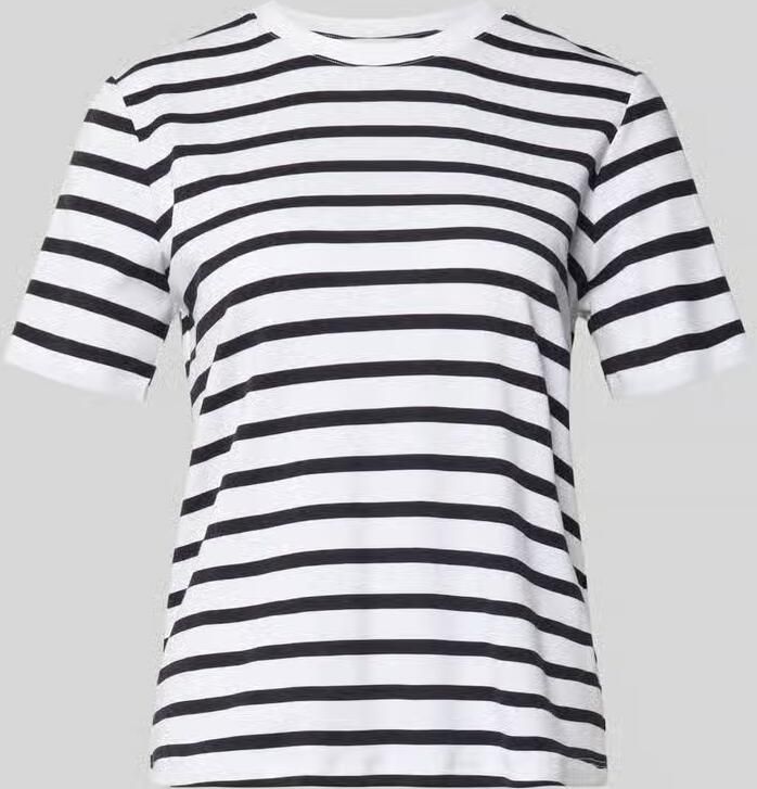 Comma T-shirt in all-over look met ronde hals - Foto 2