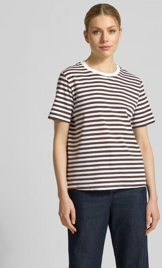 Comma T-shirt in all-over look met ronde hals - Foto 4