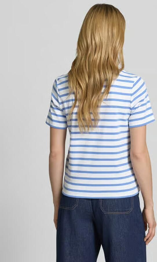 Comma T-shirt in all-over look met ronde hals