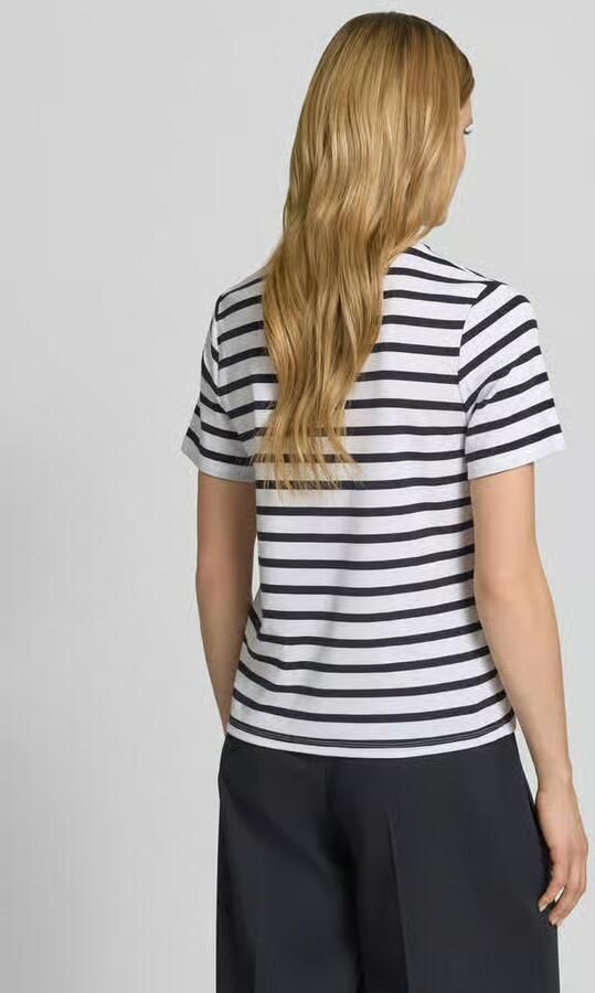 Comma T-shirt in all-over look met ronde hals