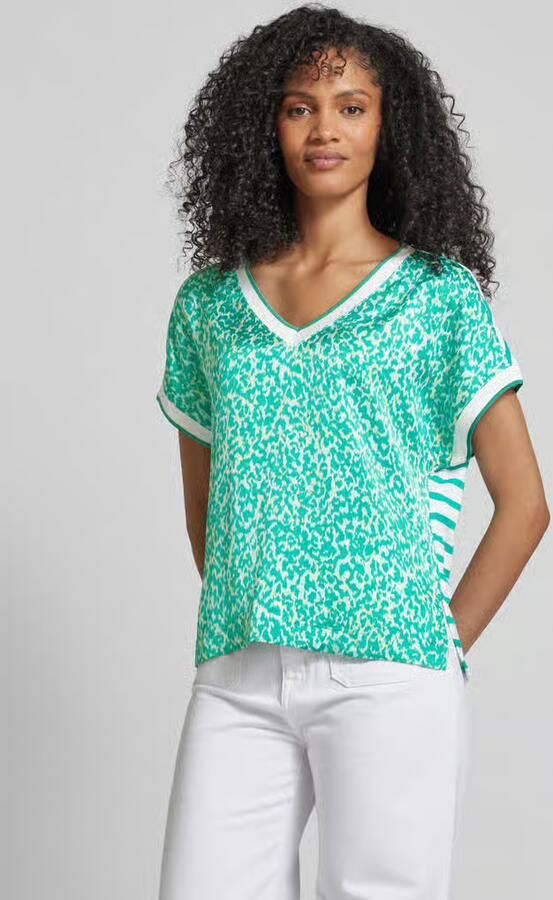 Comma T-shirt met all-over motief - Foto 2