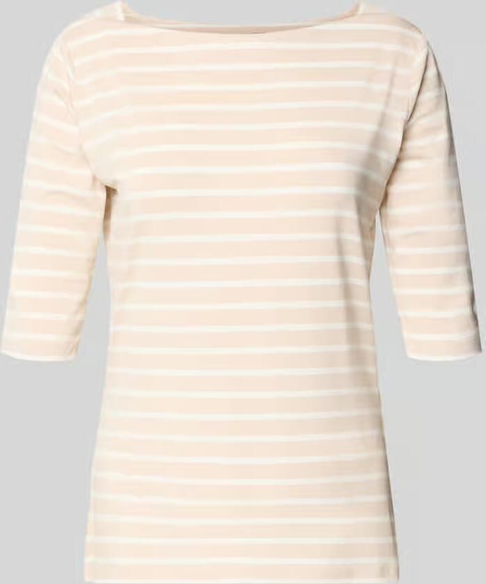 Comma Shirt met korte mouwen met strepen en slim fit - Foto 4