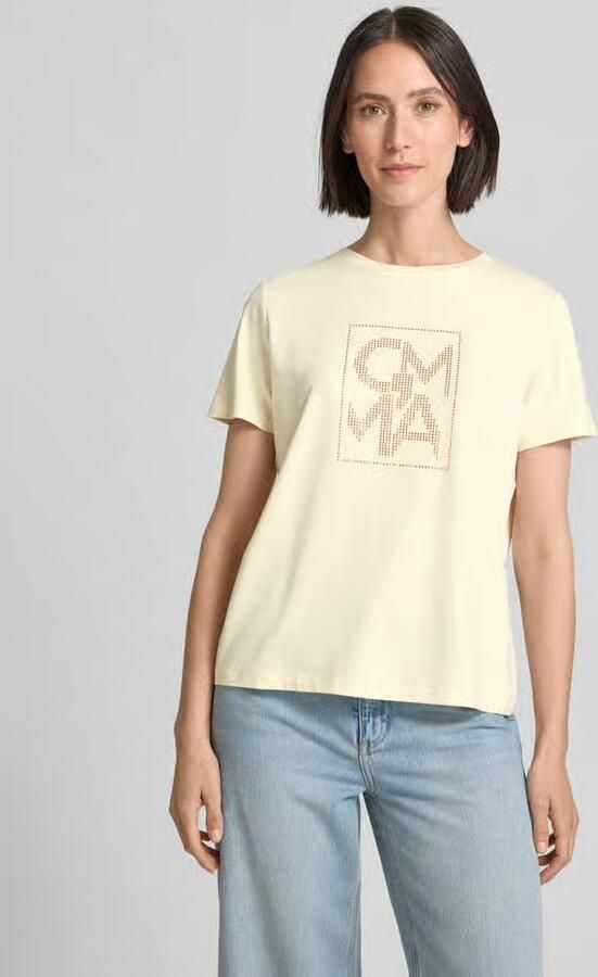 Comma T-shirt met label met strass-steentjes - Foto 2