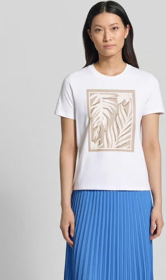 Comma T-shirt met motief en ronde hals - Foto 2