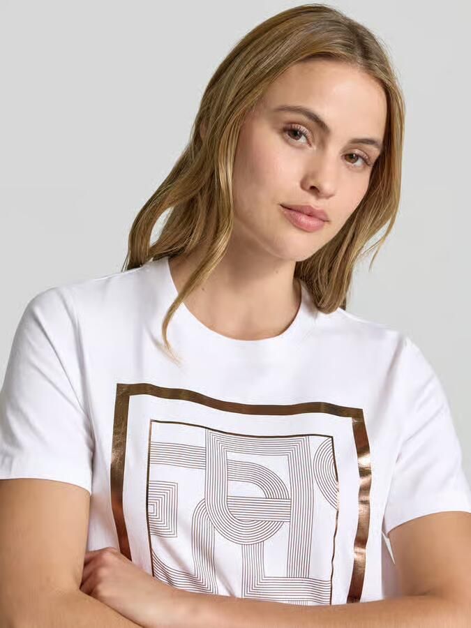 Comma T-shirt met motiefprint
