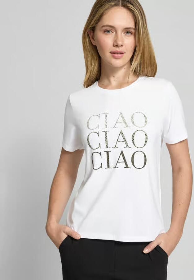 Comma T-shirt met print en siersteentjes - Foto 2