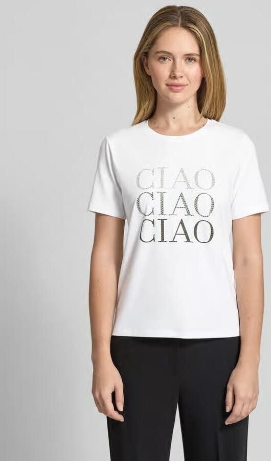 Comma T-shirt met print en siersteentjes - Foto 6
