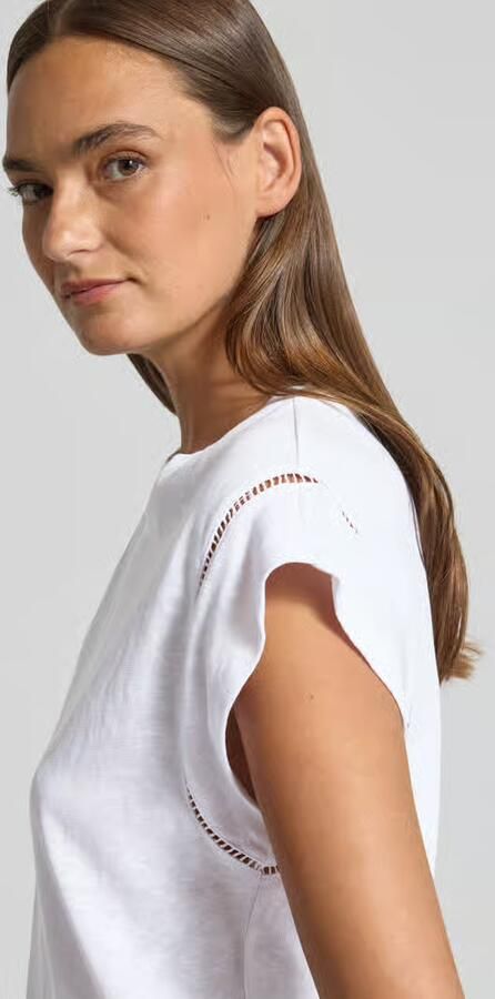 Comma T-shirt met ronde hals en gehaakt kant